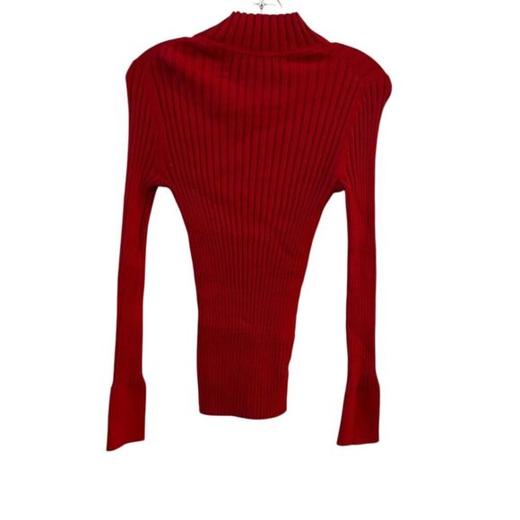 LOFT Women's Red Ribbed Turtleneck Sweater Size M Long Sleeve Casual - Picture 7 of 10